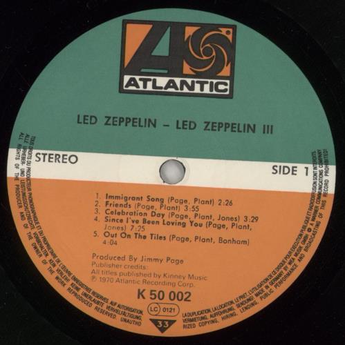 Led Zeppelin Led Zeppelin III - 80's issue - Ex vinyl LP album (LP record) German ZEPLPLE740197