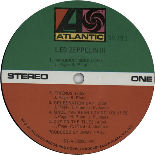 Led Zeppelin Led Zeppelin III - VG vinyl LP album (LP record) US ZEPLPLE587277