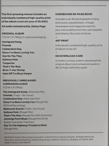 Led Zeppelin Led Zeppelin III Super Deluxe - Numbered Vinyl Box Set UK ZEPVXLE749952