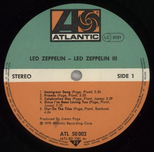 Led Zeppelin Led Zeppelin III vinyl LP album (LP record) German ZEPLPLE271619