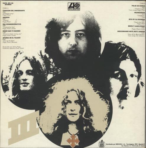 Led Zeppelin Led Zeppelin III vinyl LP album (LP record) Spanish ZEPLPLE864512