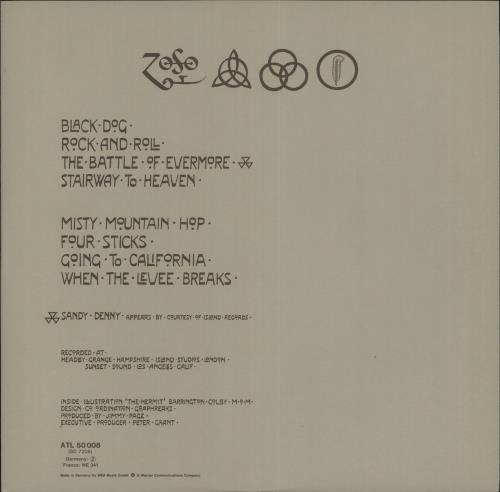 Led Zeppelin Led Zeppelin IV - 80s vinyl LP album (LP record) German ZEPLPLE238665