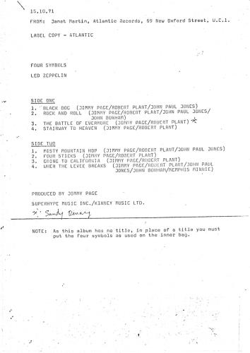 Led Zeppelin Led Zeppelin IV - Test Pressing - Tracklisting on labels vinyl LP album (LP record) Japanese ZEPLPLE858231