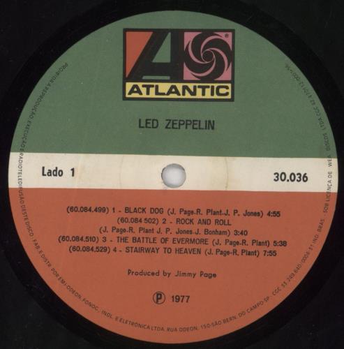 Led Zeppelin Led Zeppelin IV vinyl LP album (LP record) Brazilian ZEPLPLE332288
