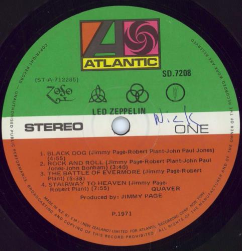 Led Zeppelin Led Zeppelin IV vinyl LP album (LP record) New Zealand ZEPLPLE794187