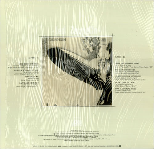 Led Zeppelin Led Zeppelin vinyl LP album (LP record) Mexican ZEPLPLE201950