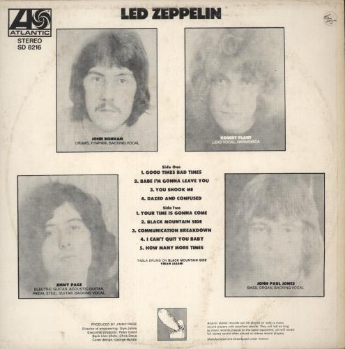 Led Zeppelin Led Zeppelin vinyl LP album (LP record) Australian ZEPLPLE675054