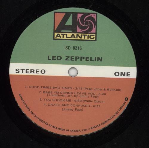 Led Zeppelin Led Zeppelin vinyl LP album (LP record) Canadian ZEPLPLE804097