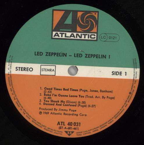 Led Zeppelin Led Zeppelin vinyl LP album (LP record) German ZEPLPLE863919