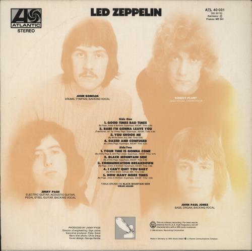 Led Zeppelin Led Zeppelin vinyl LP album (LP record) German ZEPLPLE863919
