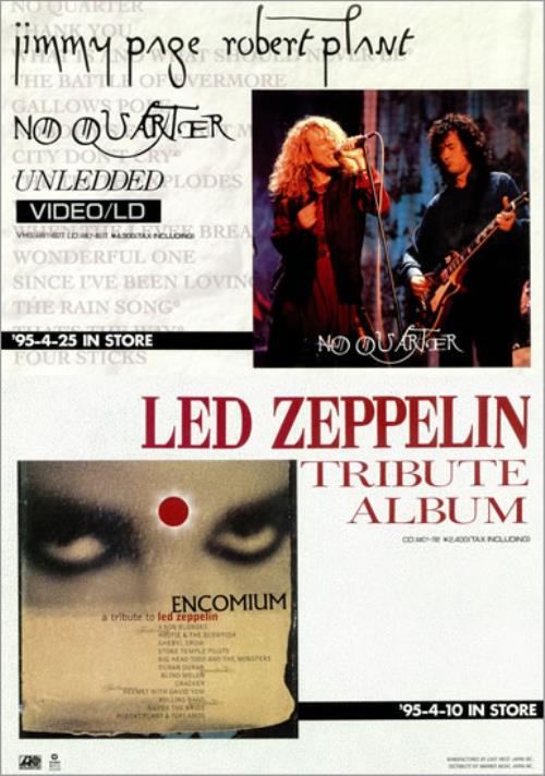 Led Zeppelin No Quarter Unledded / Encomium poster Japanese ZEPPONO488434