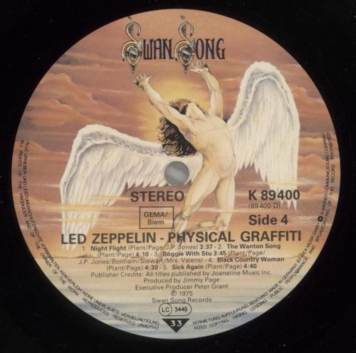 Led Zeppelin Physical Graffiti - 80s Misspellings - VG 2-LP vinyl record set (Double LP Album) German ZEP2LPH880539