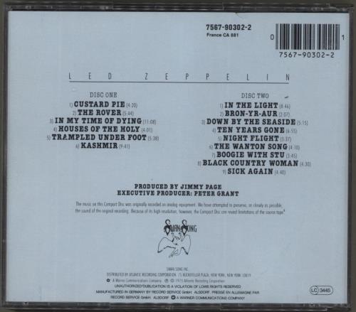 Led Zeppelin Physical Graffiti - Fat Double Case 2 CD album set (Double CD) German ZEP2CPH562296