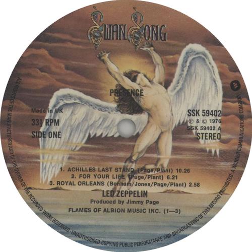 Led Zeppelin Presence - 2nd - Stickered vinyl LP album (LP record) UK ZEPLPPR706438