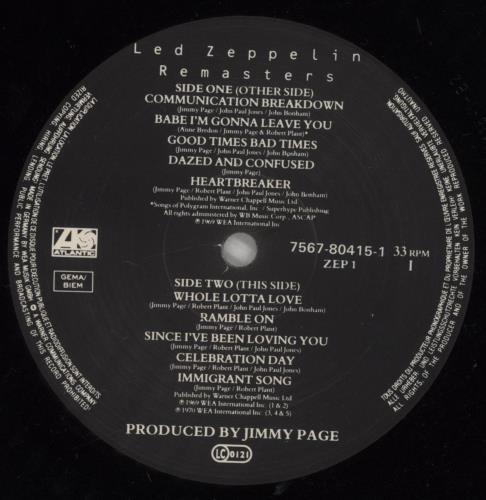 Led Zeppelin Remasters - EX 3-LP vinyl record set (Triple LP Album) UK ZEP3LRE575926