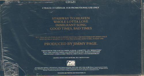 Led Zeppelin Remasters - Sealed CD single (CD5 / 5") UK ZEPC5RE211520