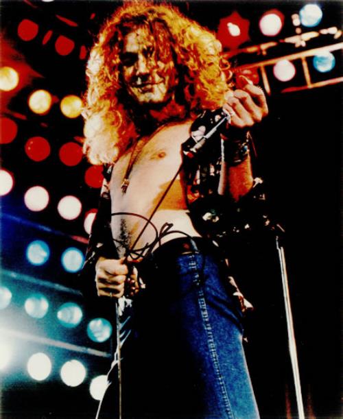 Led Zeppelin Robert Plant On Stage During 1975 US Tour - Autographed photograph UK ZEPPHRO455575