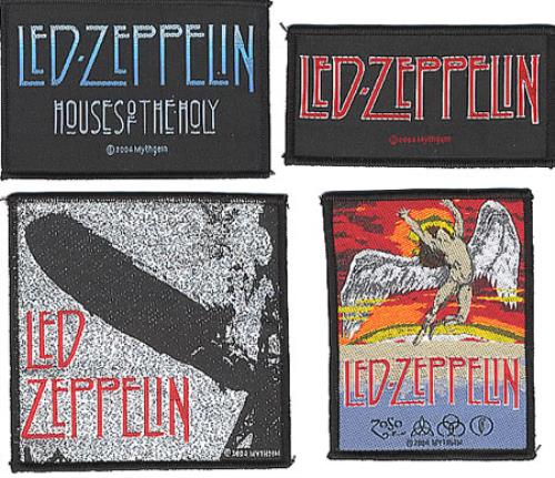 Led Zeppelin Sew-On-Patch Set memorabilia UK ZEPMMSE353744
