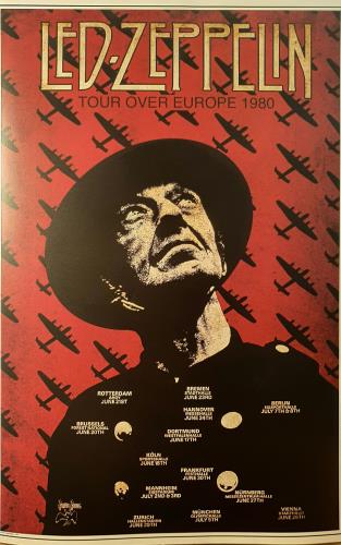 Led Zeppelin Tour Over Europe 1980 poster UK ZEPPOTO735549