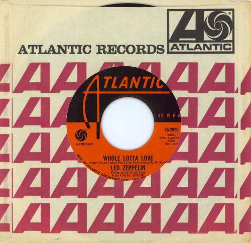 Led Zeppelin Whole Lotta Love 7" vinyl single (7 inch record / 45) US ZEP07WH805429