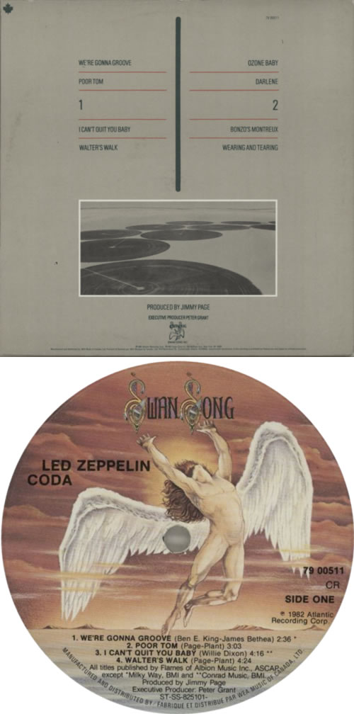 Led Zeppelin Coda Canadian vinyl LP album (LP record) (623100)