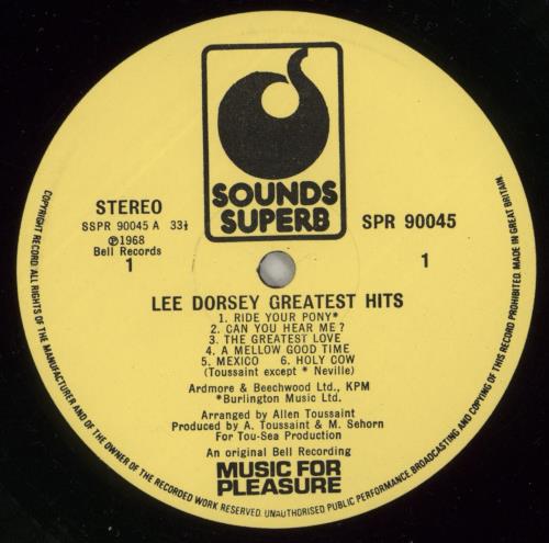 Lee Dorsey Greatest Hits vinyl LP album (LP record) UK DO4LPGR484610