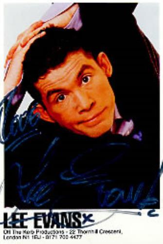 Lee Evans Autographed Publicity Photocard photograph UK LA6PHAU277119
