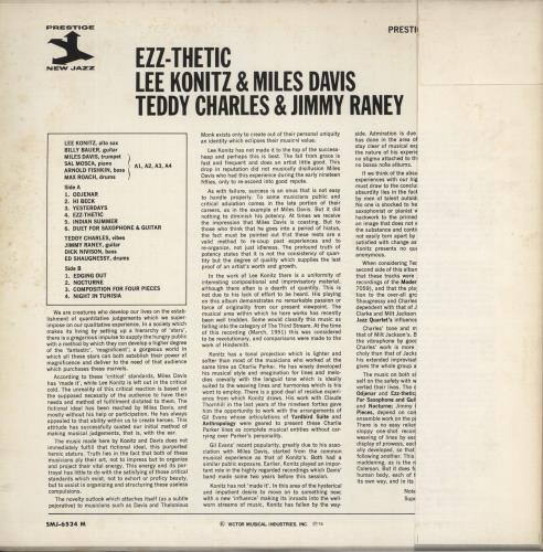 Lee Konitz Ezz-Thetic vinyl LP album (LP record) Japanese LKZLPEZ875277