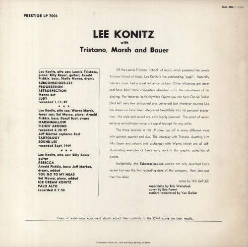 Lee Konitz Subconscious-Lee vinyl LP album (LP record) UK LKZLPSU814874