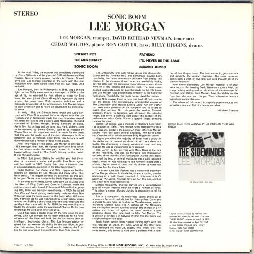 Lee Morgan Sonic Boom vinyl LP album (LP record) Japanese L\MLPSO711445