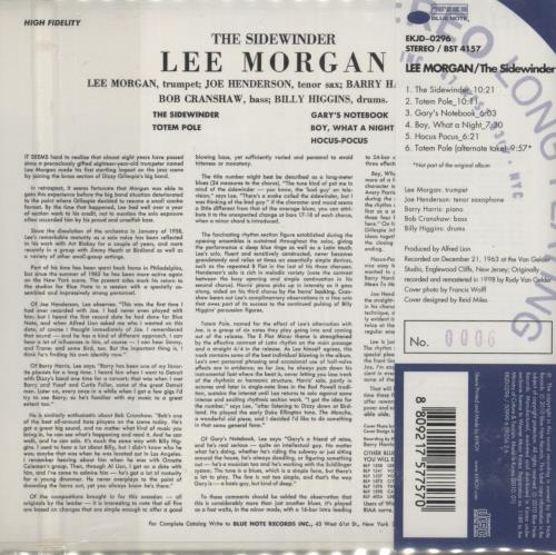 Lee Morgan The Sidewinder CD album (CDLP) Korean L\MCDTH885086