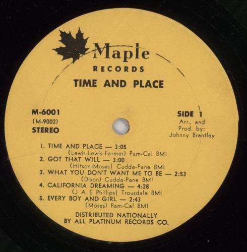 Lee Moses Time And Place vinyl LP album (LP record) US -UJLPTI892958
