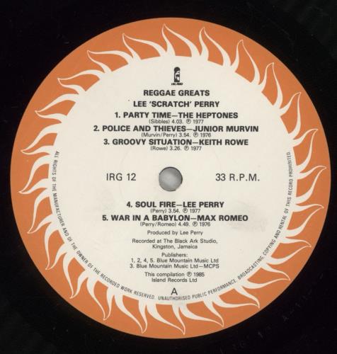 Lee Perry Reggae Greats - Lee Perry vinyl LP album (LP record) UK EEPLPRE289107