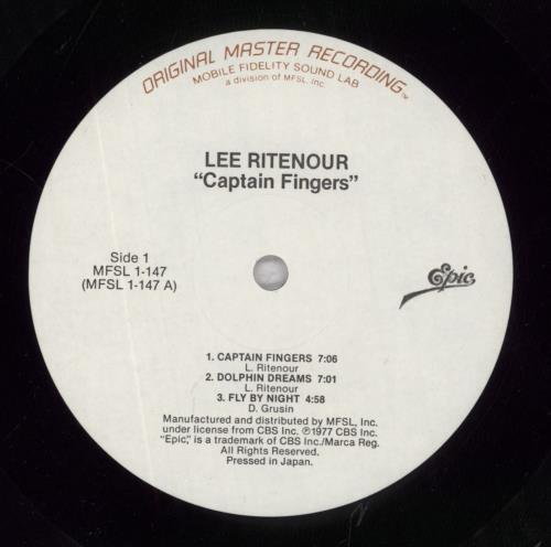 Lee Ritenour Captain Fingers vinyl LP album (LP record) US LRZLPCA432039