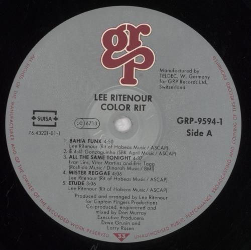 Lee Ritenour Color Rit vinyl LP album (LP record) German LRZLPCO530473