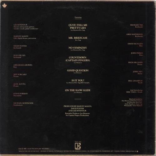 Lee Ritenour Rit vinyl LP album (LP record) Canadian LRZLPRI698105