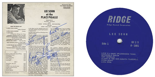 Lee Sohn At The Place Pigalle - Autographed vinyl LP album (LP record) US LS0LPAT402946
