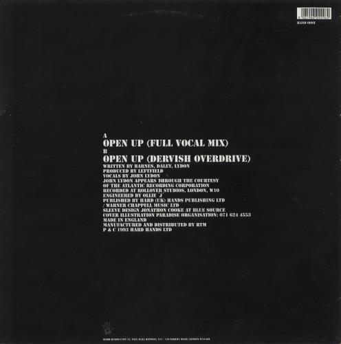 Leftfield Open Up - Full Vocal Mix 12" vinyl single (12 inch record / Maxi-single) UK LFF12OP137665