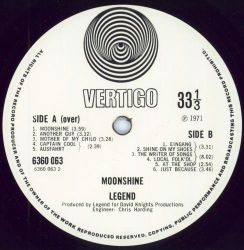 Legend Moonshine - 1st vinyl LP album (LP record) UK LE-LPMO692128
