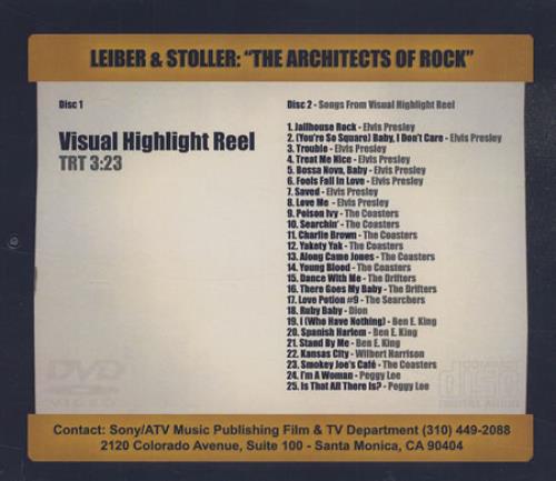 Leiber & Stoller The Architects Of Rock 2-disc CD/DVD set US L4I2DTH415956