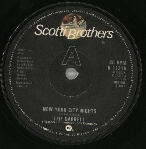 Leif Garrett New York City Nights 7" vinyl single (7 inch record / 45) UK LFG07NE714989