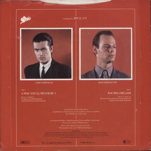 Leisure Process A Way You'll Never Be 7" vinyl single (7 inch record / 45) UK LEI07AW890627