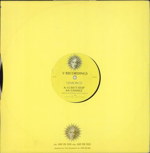 Lemon D I Can't Stop 12" vinyl single (12 inch record / Maxi-single) UK LMD12IC794555