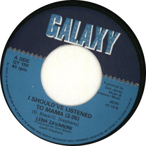 Lena Zavaroni I Should've Listened To Mama 7" vinyl single (7 inch record / 45) UK ZVR07IS689531