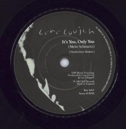Lene Lovich It's You, Only You (Mein Schmerz) 7" vinyl single (7 inch record / 45) UK LLV07IT870391