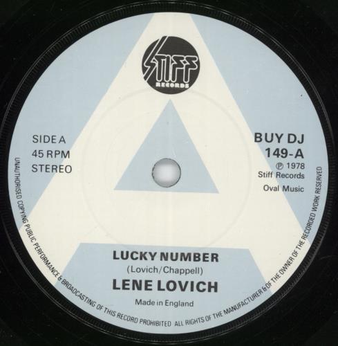 Lene Lovich Lucky Number 7" vinyl single (7 inch record / 45) UK LLV07LU184643