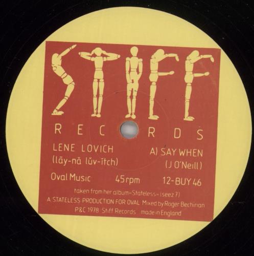 Lene Lovich Say When 12" vinyl single (12 inch record / Maxi-single) UK LLV12SA609843