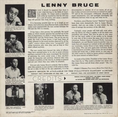 Lenny Bruce Togetherness vinyl LP album (LP record) US LNYLPTO461628