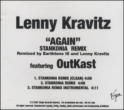 Lenny Kravitz Again CD-R acetate US KVZCRAG187302