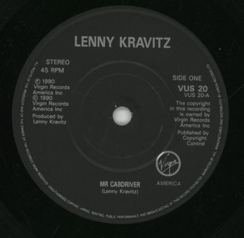 Lenny Kravitz Mr Cab Driver 7" vinyl single (7 inch record / 45) UK KVZ07MR17182